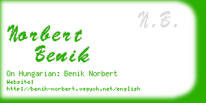 norbert benik business card